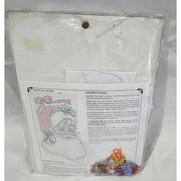 Bucilla Set of 2 Christmas Counted Cross Stitch Ornament and Stocking Kits - Picture 5 of 5